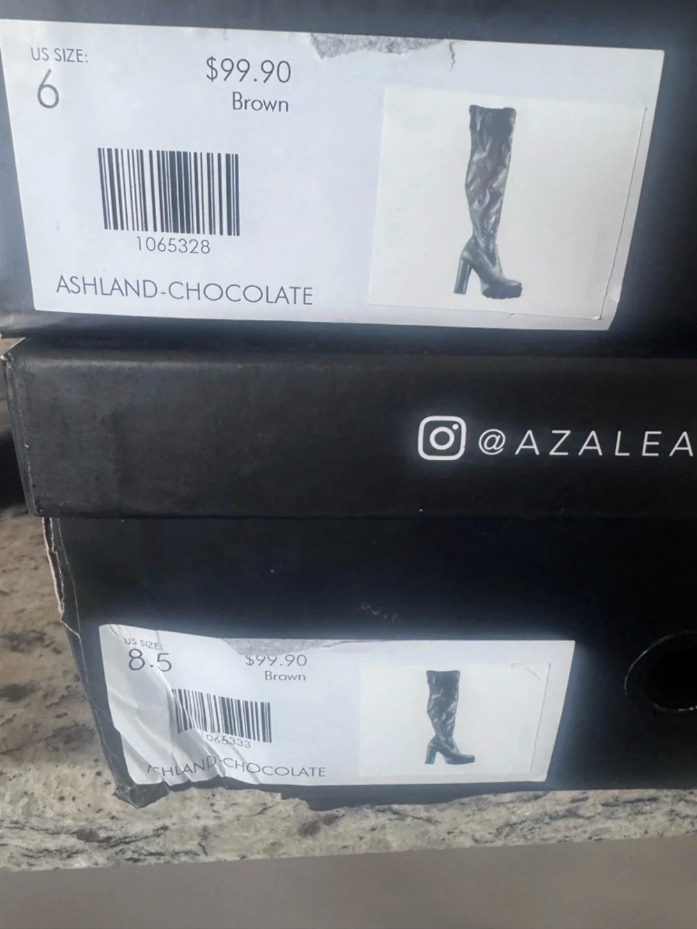 Azalea Wang Ashland Chocolate Thigh High Platform Boots | Chunky Heel Sz 6, 8.5